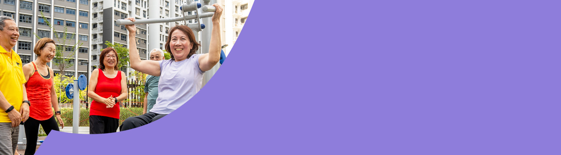 Senior using fitness equipment, highlighting CT-Art Creation's family-centric playgrounds that nurture bonds through play.