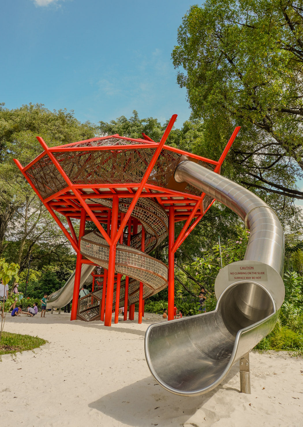 Bidadari Park’s Adventure Playwoods playground featuring an Atlantics slide, promoting active play and outdoor fun.