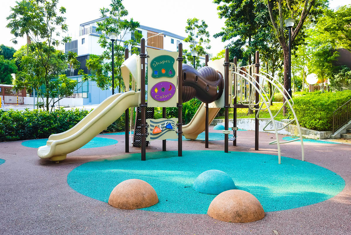 Henry Park playground with Playworld equipment, promotes exploration, creativity, and physical activity for children.