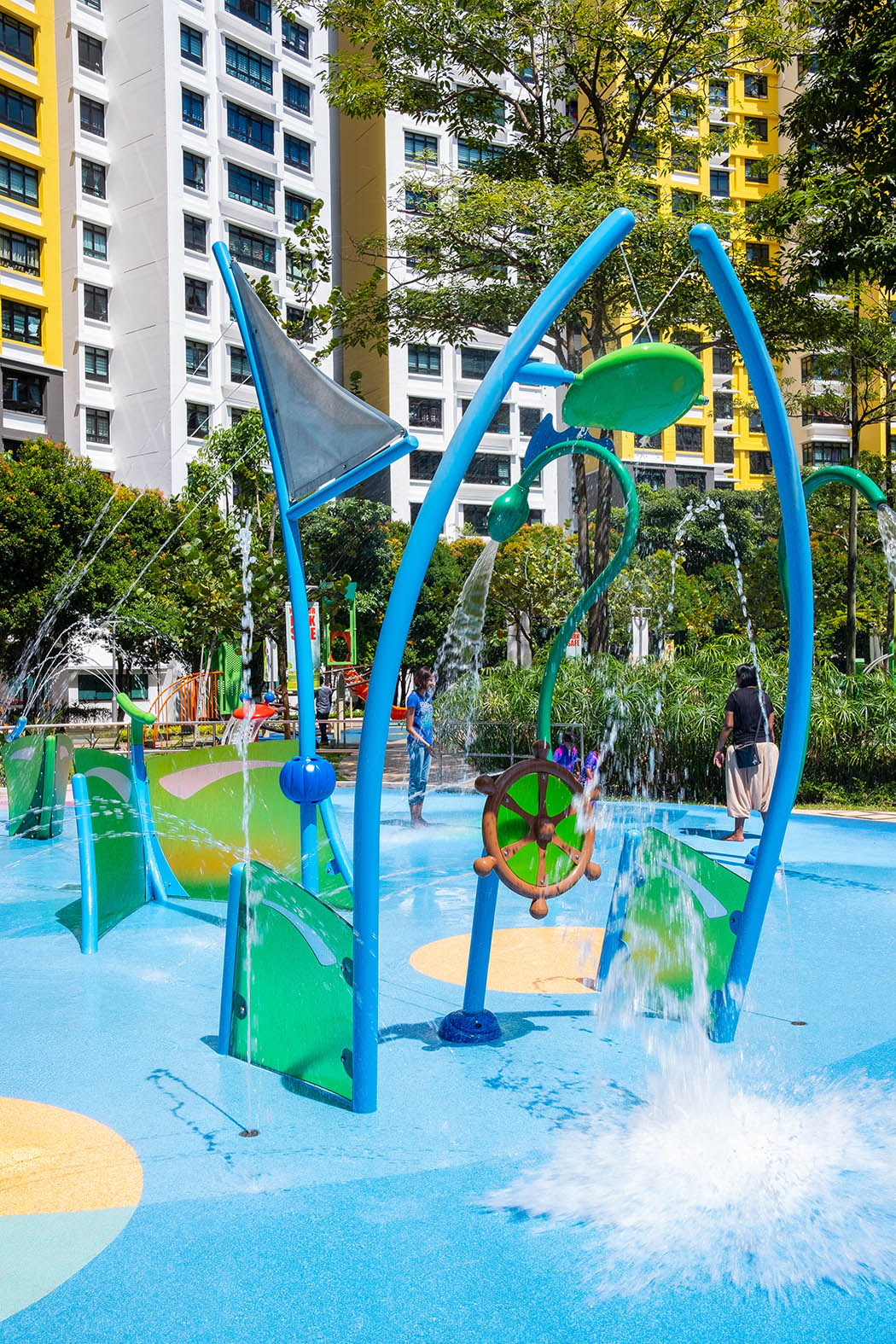 Jelutung Harbour Park water playground featuring Vortex International equipment for creative and fun water play.