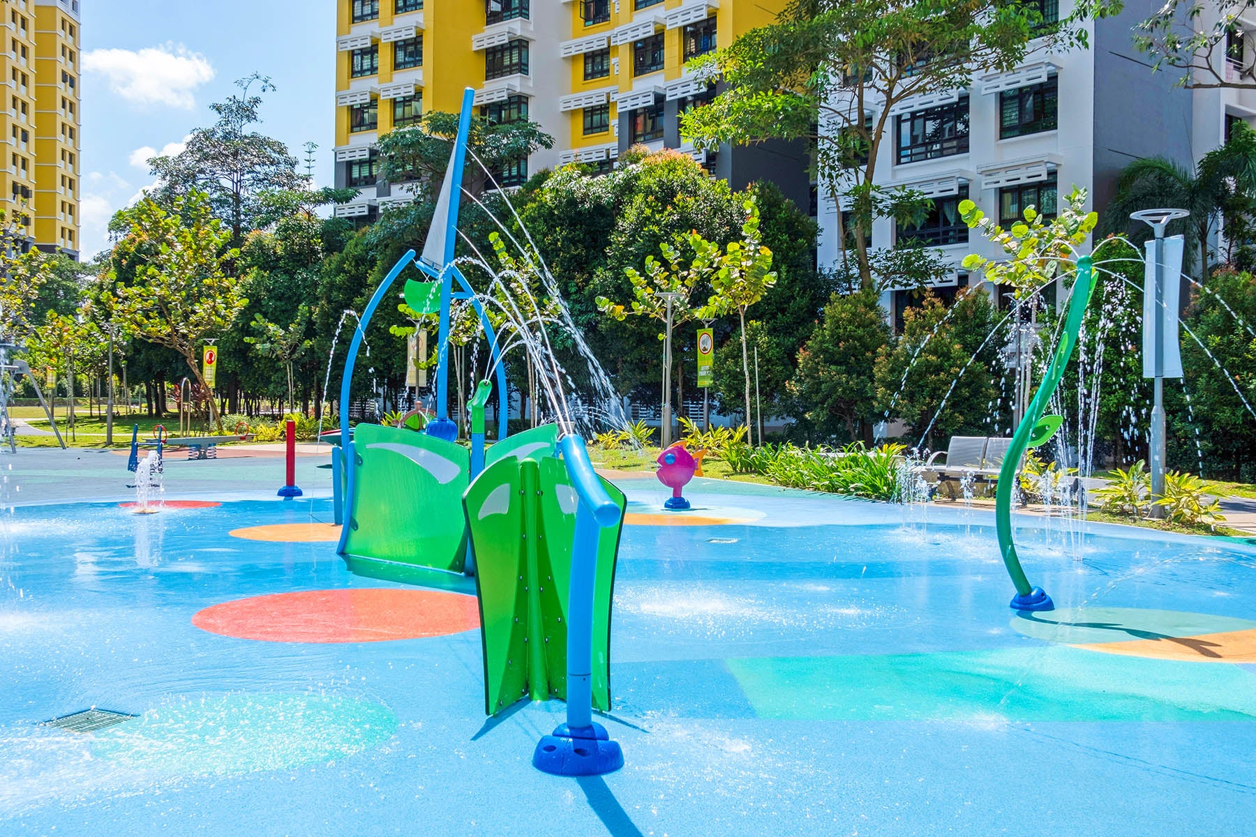 Jelutung Harbour Park water playground featuring Vortex International equipment for creative and fun water play.