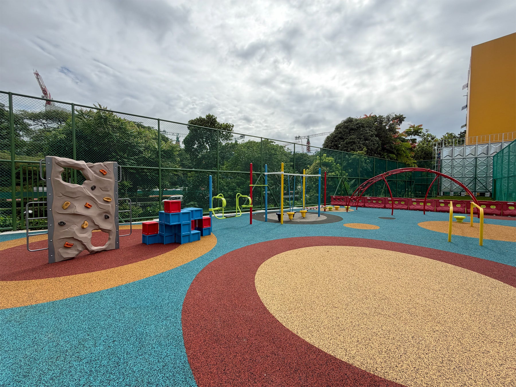 Jurong Primary School playground offers a range of equipment that safely develops students' strength and coordination.