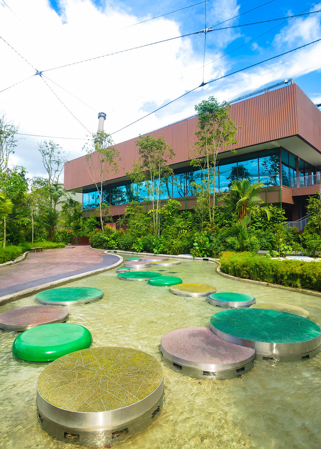Mandai Bird Paradise Lilypad Hop features giant lily pads for kids to leap, enhancing balance and imaginative play.