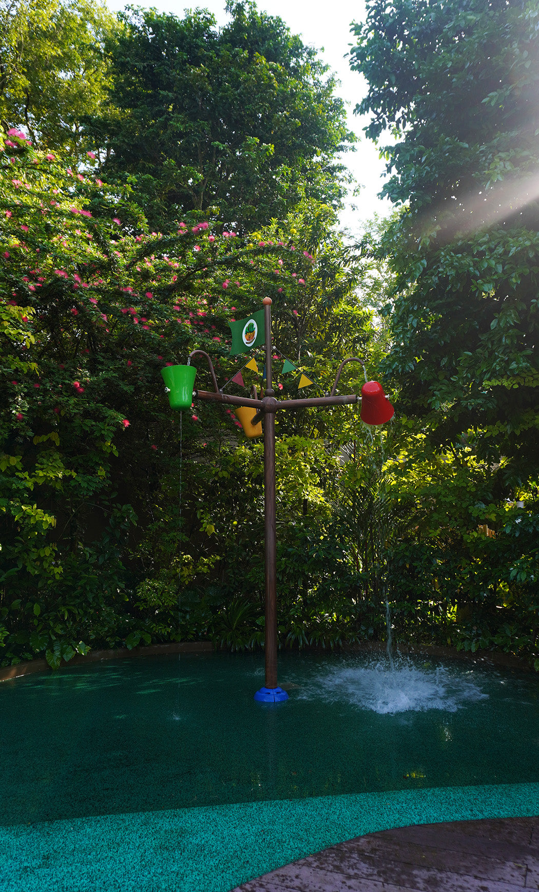 Mandai Kidzworld playground features Vortex International equipment that fills and cascades down water in intervals.