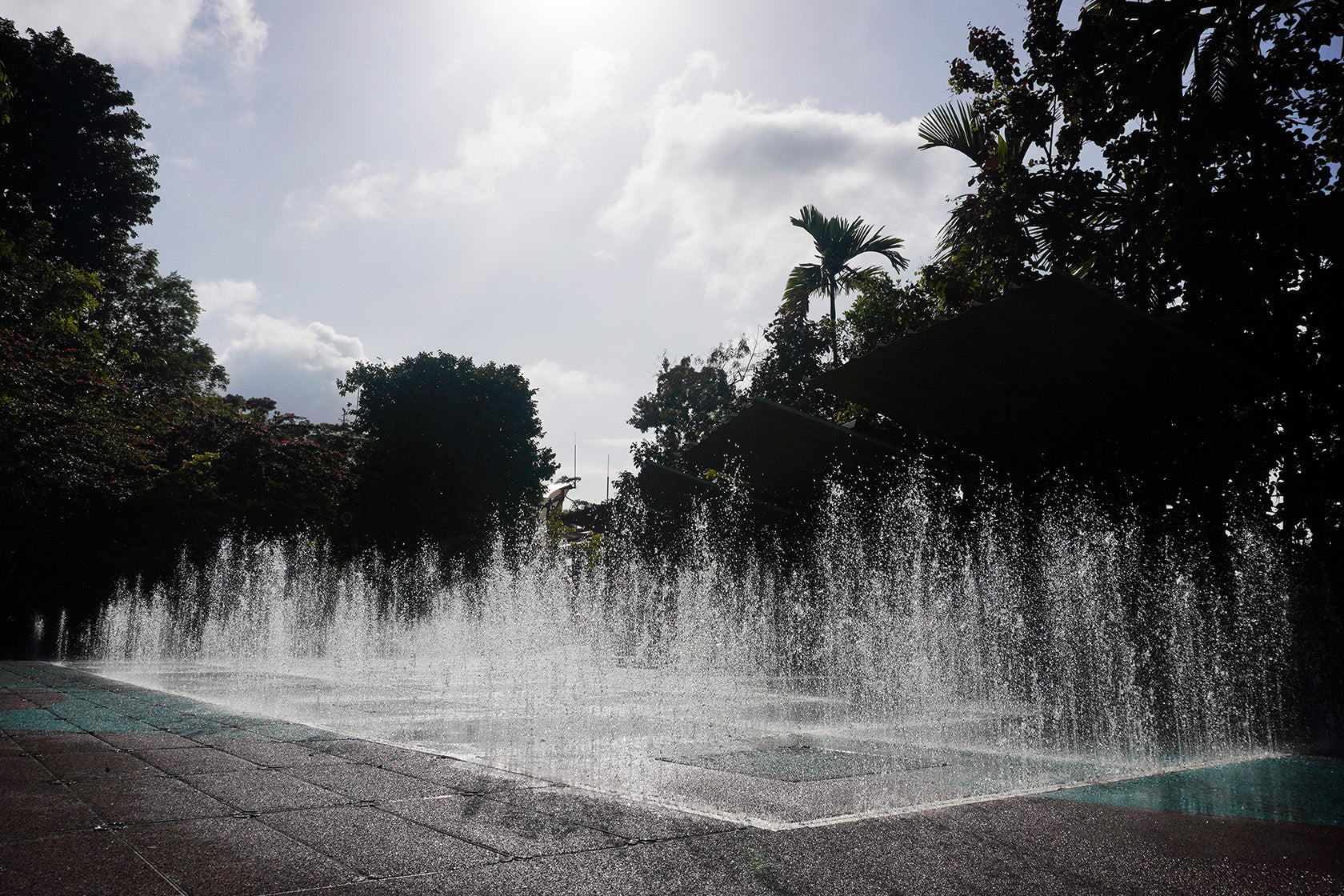 Mandai Kidzworld playground with Vortex International water equipment spouting gentle and refreshing jets.