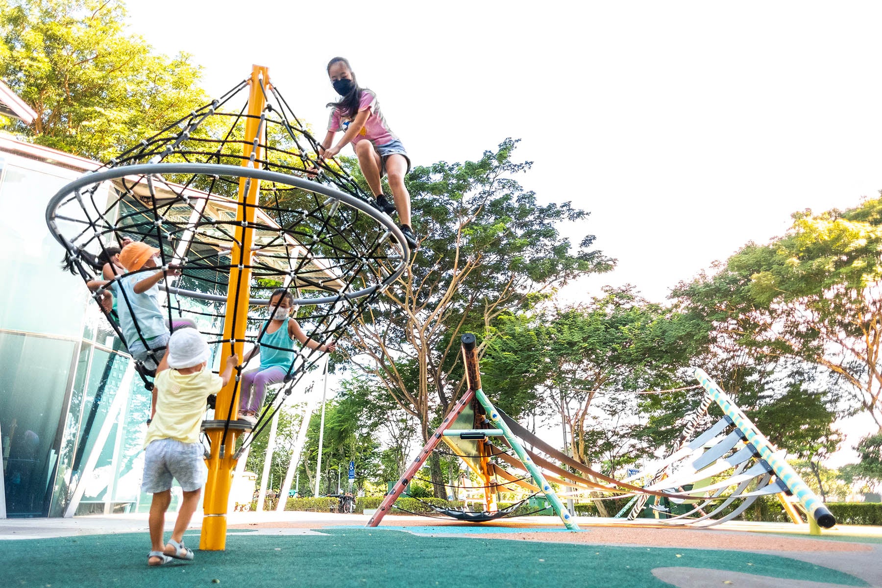This uniquely shaped climbing rope offers children a different experience  and challenge as they climb to the top.