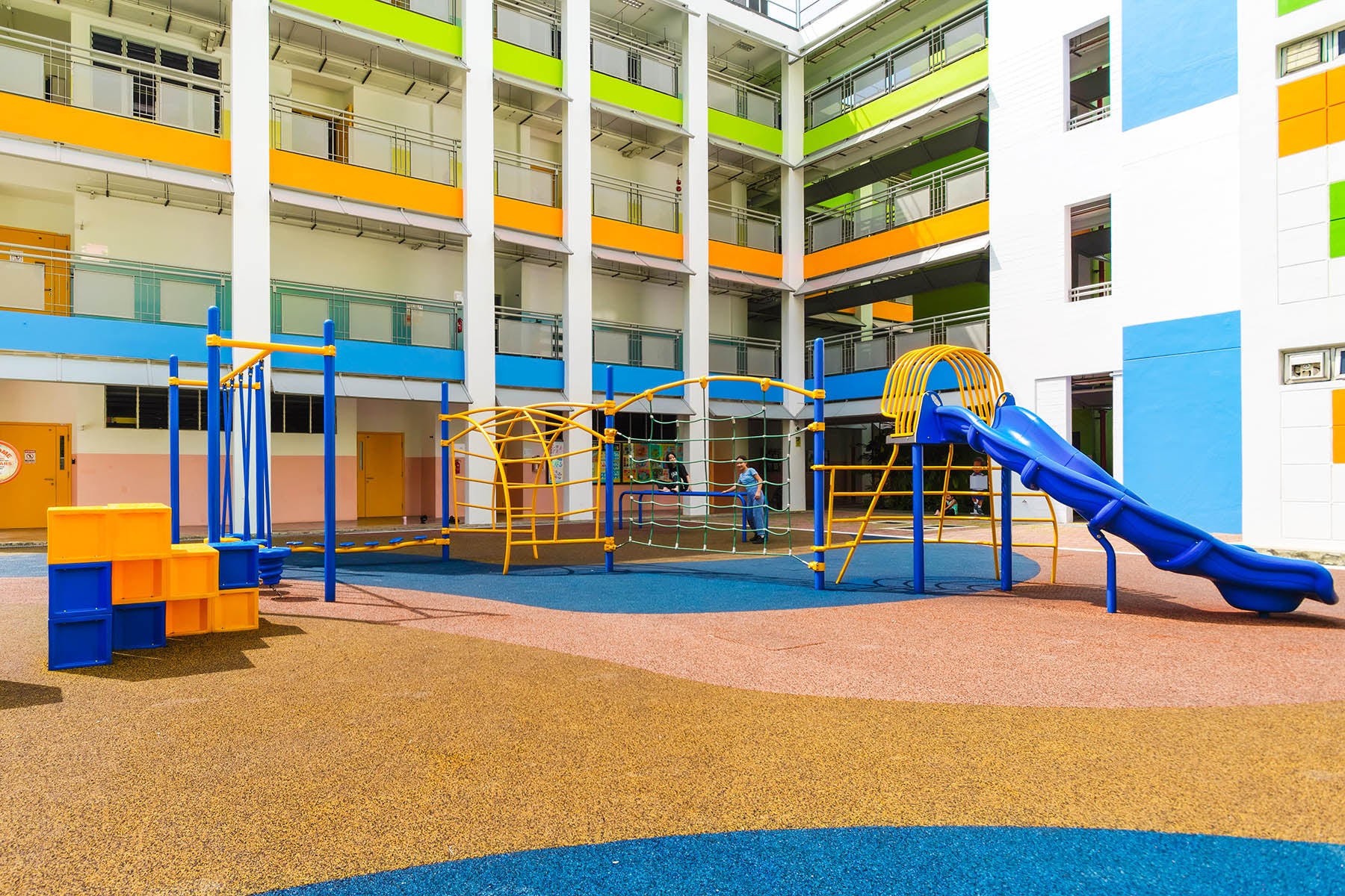 North View Primary School playground with Playworld Adventure Series and Climbing Squares, promotes active and fun play.