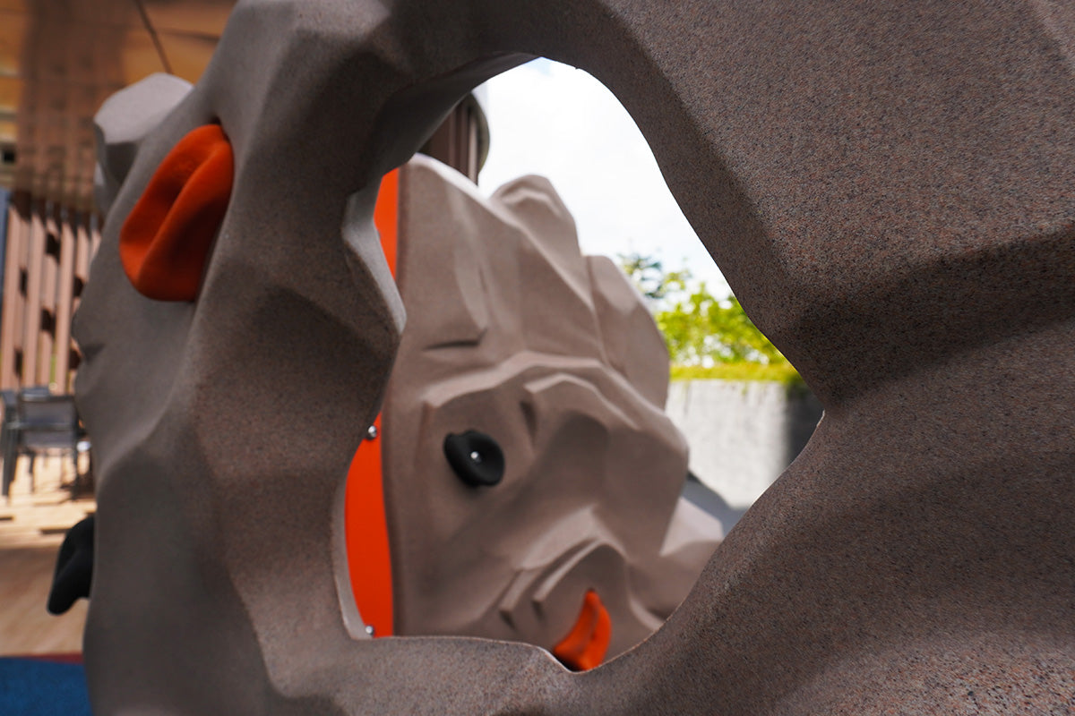 Parc Central Residence Playworld Corner Rock offers safe rock climbing for children to build strength and confidence.