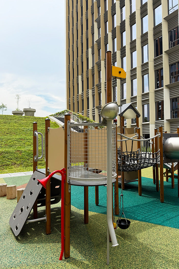 Punggol Digital District playground features a pulley system that turns science learning into safe, interactive fun.