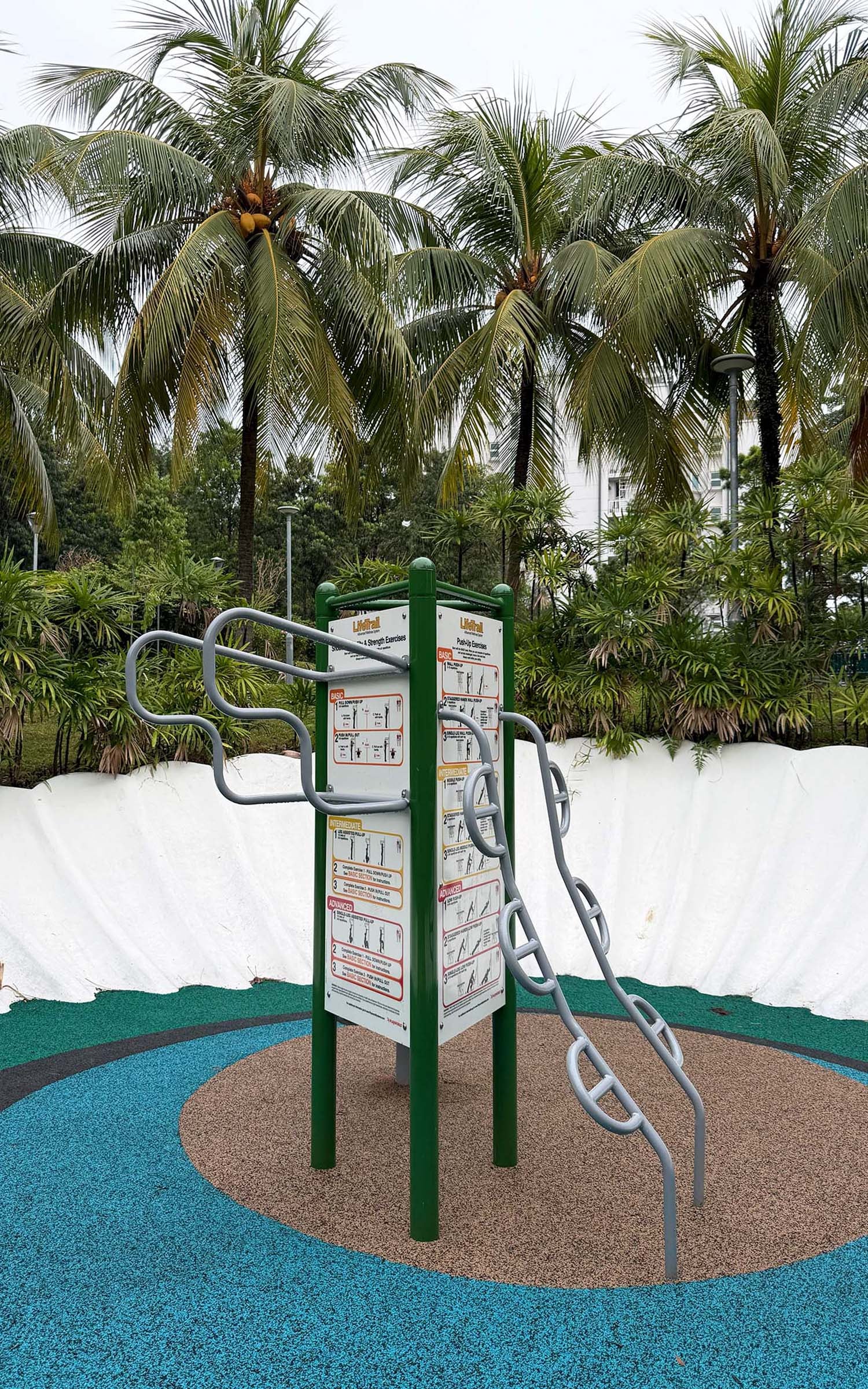 Sea Shell Park LifeTrail fitness equipment designed for seniors to improve strength, mobility, and overall health.