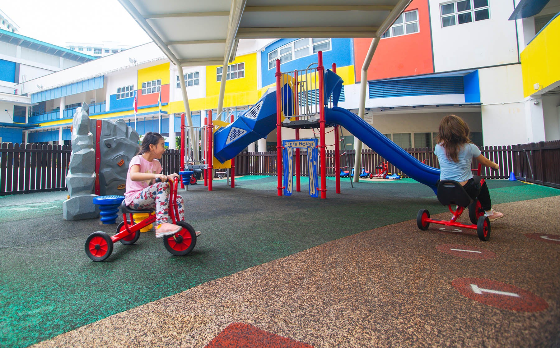 Sembawang Primary School playground with Playworld equipment, promotes physical activity, play, and social interaction.