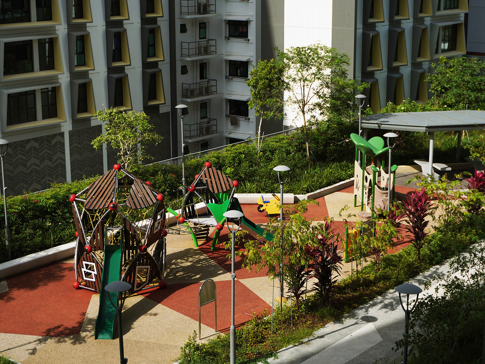 Tampines GreenGem playground with Playworld and Berliner equipment, safe and exciting play experiences for children.