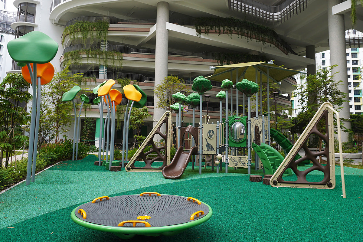 Tengah Parc Clover playground with a safe nature-inspired design that blends into the neighbourhood environment.