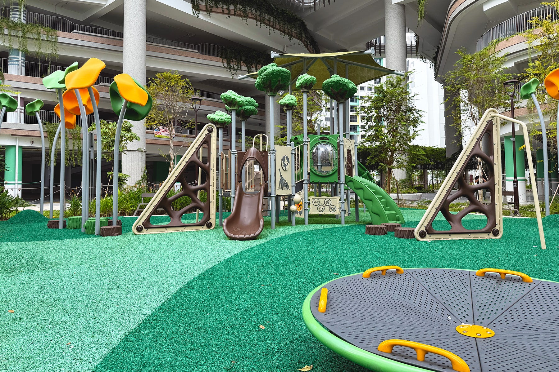 Tengah Parc Clover playground with a safe nature-inspired design that blends into the neighbourhood environment.