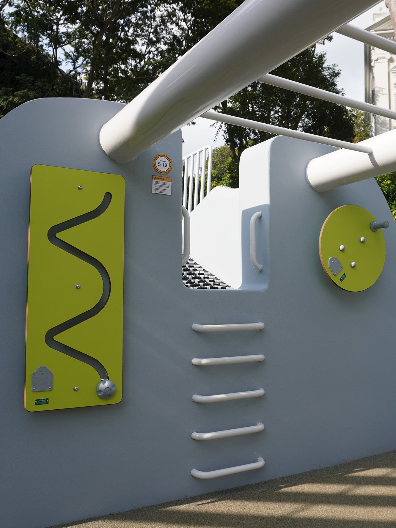The Whale Playground features a skeletal whale structure with Galopin play panels located at the back of its head.