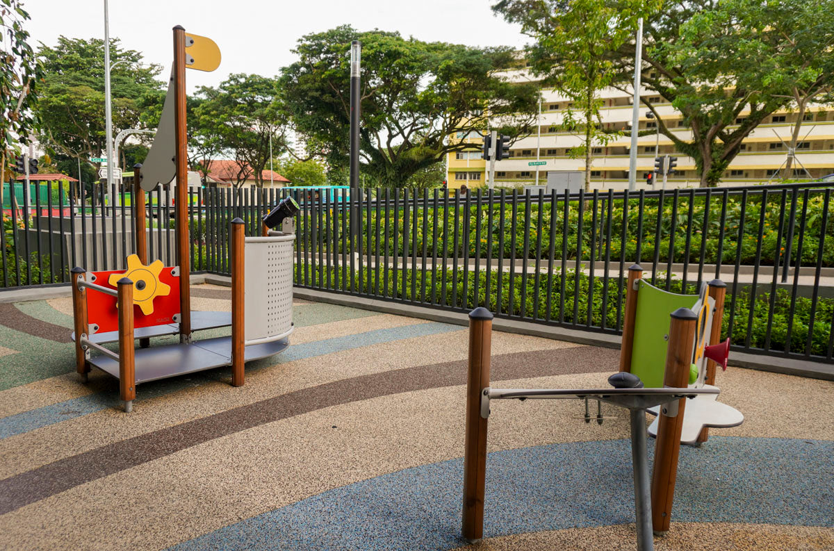 Playground with multiple play equipment designed for little children to enjoy and create an environment for safe play.