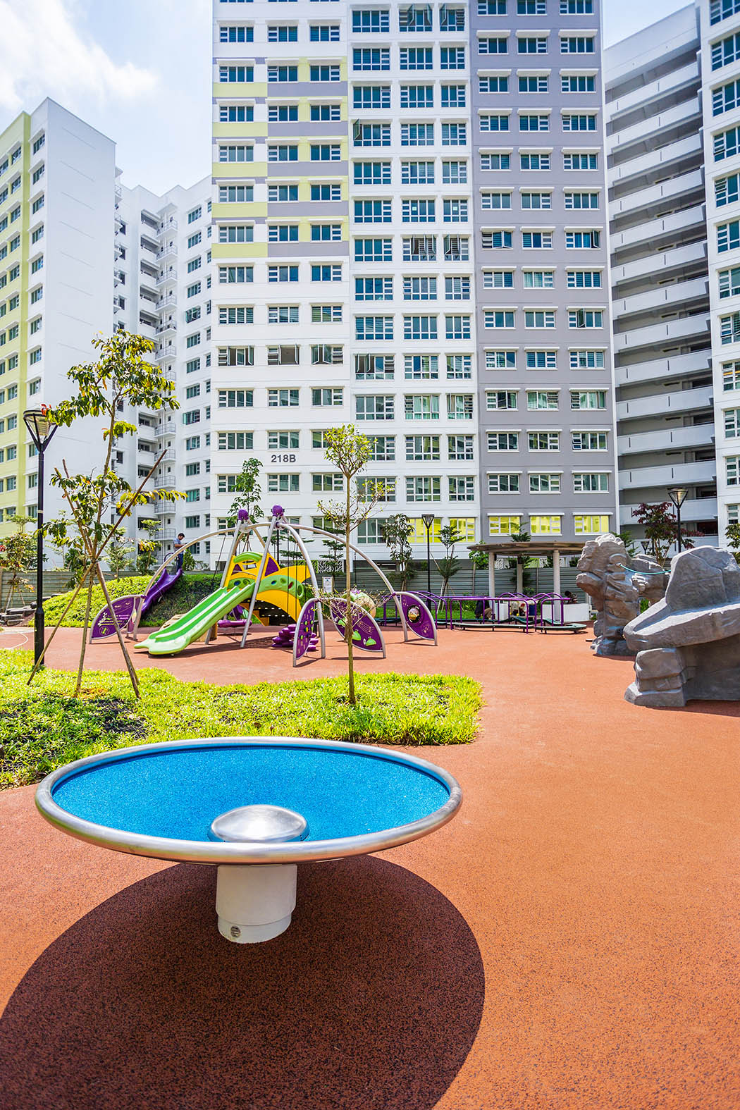 Playworld swirl saucer features a spinning element, designed for children to enjoy dynamic and engaging play.