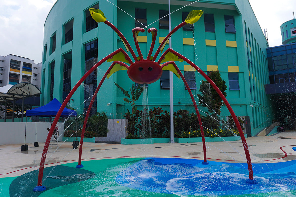 Explore Jurong East Swimming Complex's vibrant water playground with our durable, high-quality play equipment.