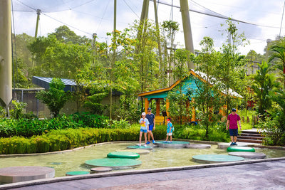 Mandai Bird Paradise Lilypad Hop features giant lily pads for kids to leap, enhancing balance and imaginative play.
