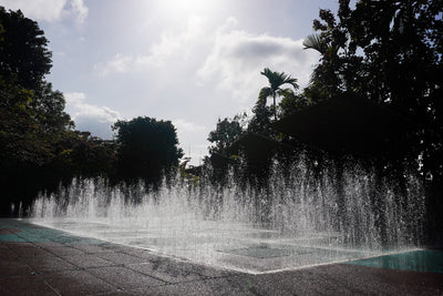Mandai Kidzworld playground with Vortex International water equipment spouting gentle and refreshing jets.