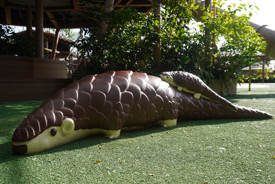 Mandai KidzWorld playground featuring durable Pangolin sculptures, enhancing play value and sensory experiences.