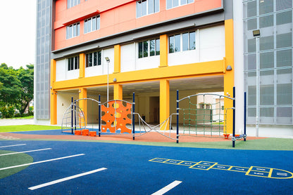 New Town Primary School playground with Playworld Adventure Series and hopscotch EPDM, promoting safe, active play.