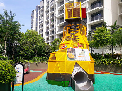 This shoe-shaped playground is unique in design, capturing children's attention with its large slide.