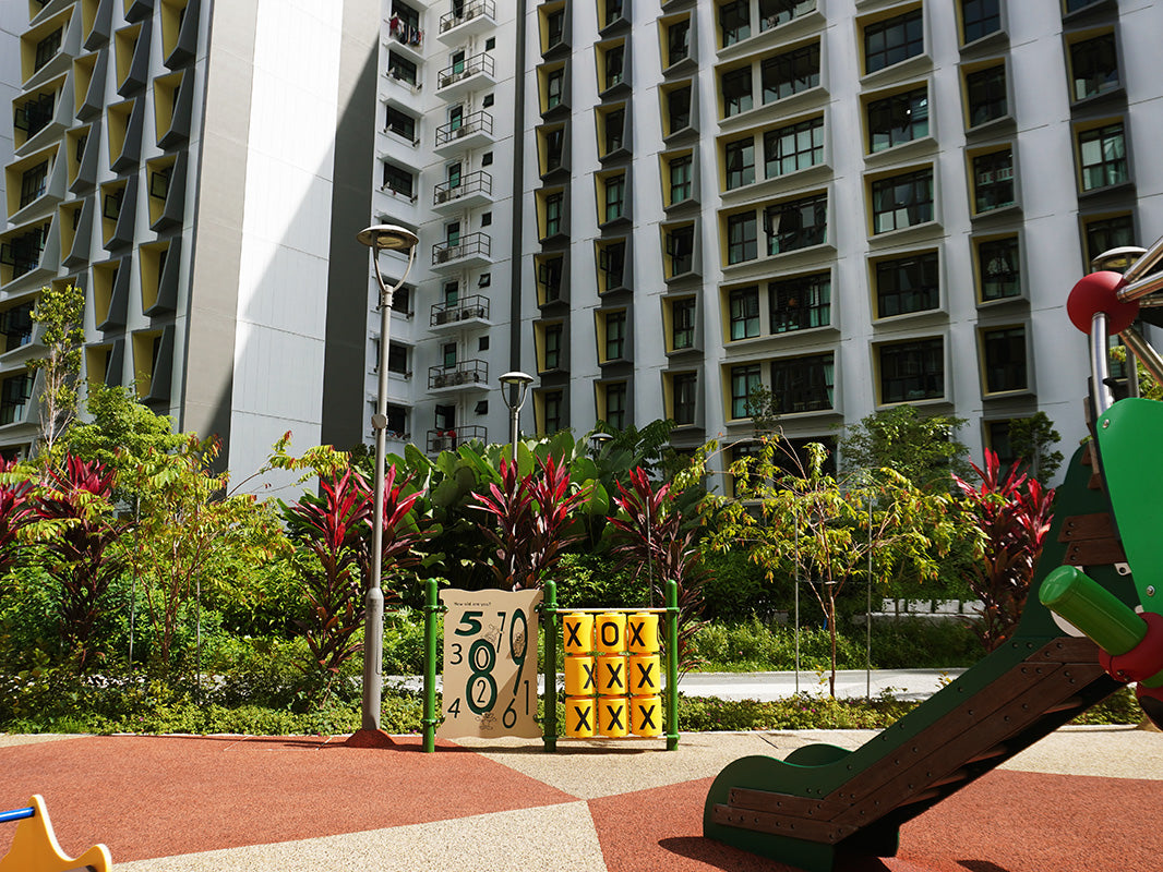 Tampines GreenGem playground features a Playworld play panel with tic-tac-toe, encouraging interactive play