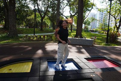 Interplay in-ground trampolines provide durable bouncing play with flush surfaces for easy bouncing movement access.