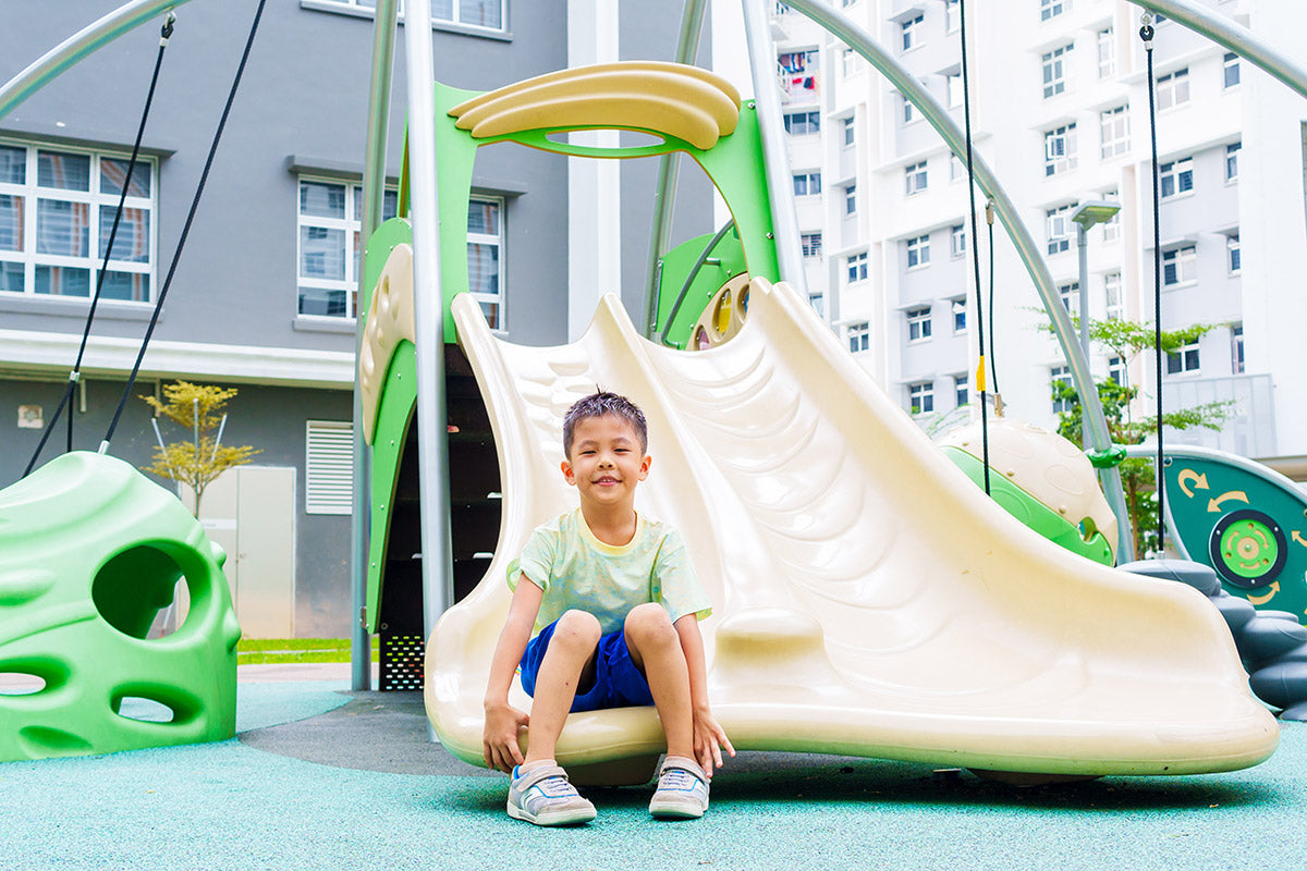 Yishun Glen playground with Playworld Bambino offers safe challenges that enhance balance and motor skills.