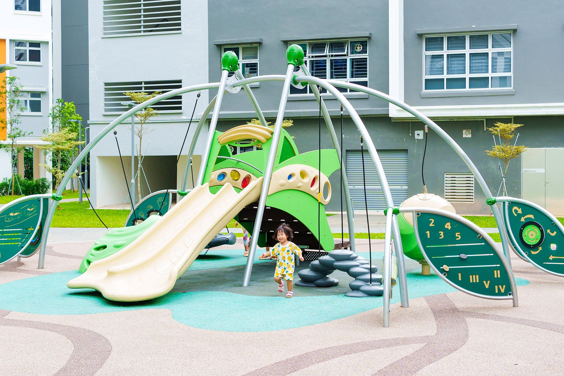 Yishun Glen playground with Playworld Bambino offers safe challenges that enhance balance and motor skills.